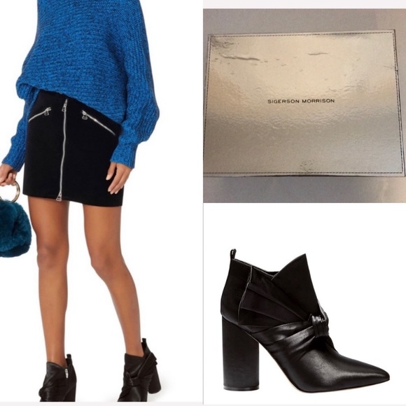 Sigerson Morrison Leather & Satin Booties (8) - Picture 13 of 16